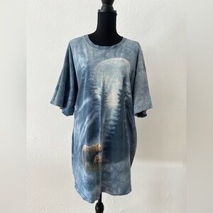 The Mountain Men’s Short Sleeve T-Shirt XXL Bear in Moonlight Hand Tie Dyed USA